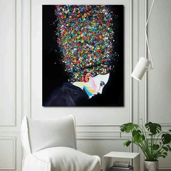 تابلو بوم چاپی لاویا طرح پرتره زن کد ART-1032
