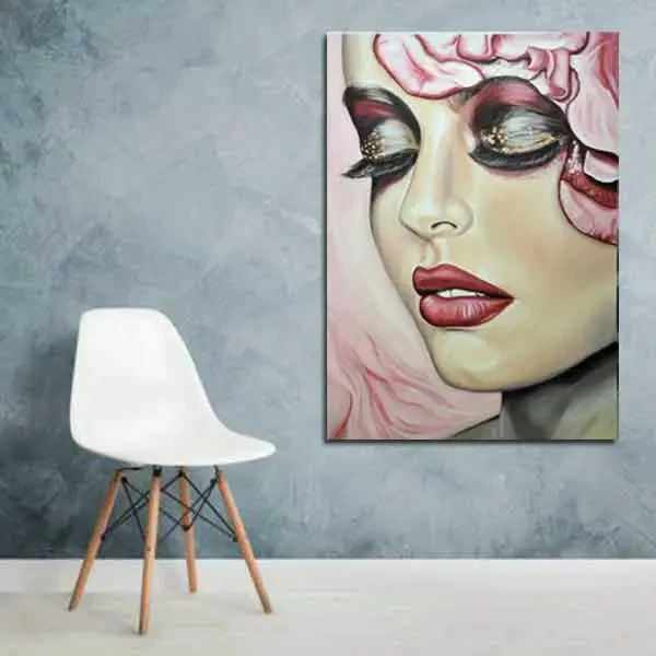 تابلو بوم چاپی لاویا طرح پرتره زن کد ART-1054