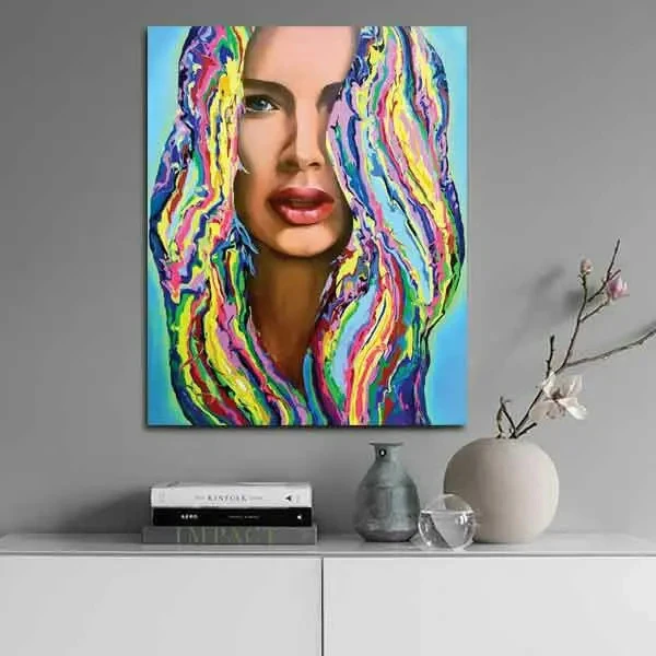 تابلو بوم چاپی لاویا طرح پرتره زن کد ART-1125