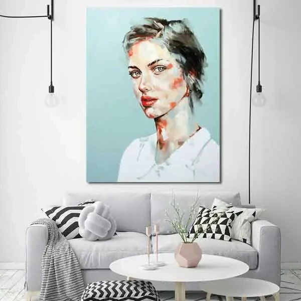 تابلو بوم چاپی لاویا طرح پرتره زن کد ART-1133