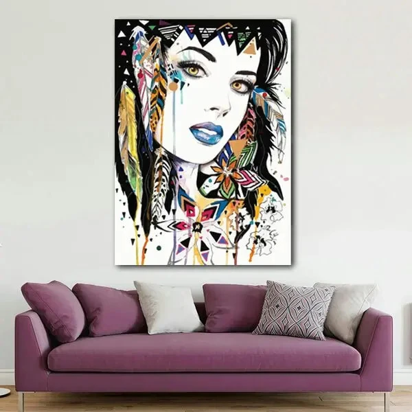 تابلو بوم چاپی لاویا طرح پرتره زن کد ART-1204