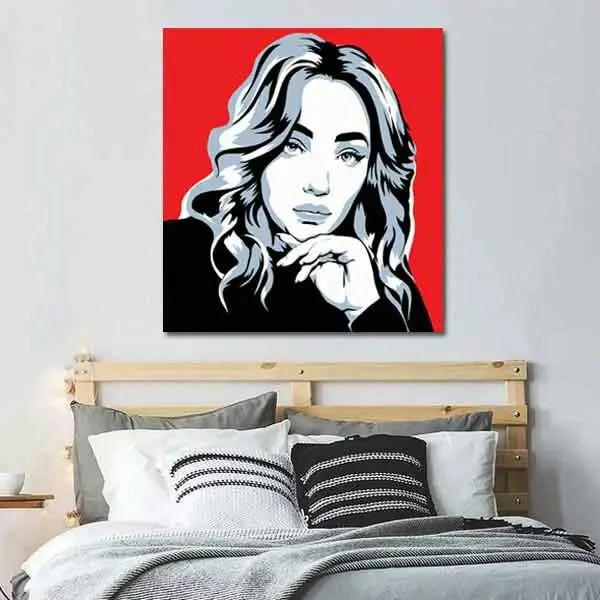 تابلو بوم چاپی لاویا طرح پرتره زن کد ART-1213