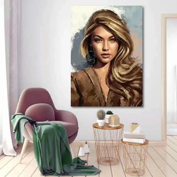 تابلو بوم چاپی لاویا طرح پرتره زن کد ART-1332