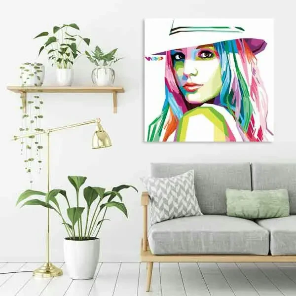 تابلو بوم چاپی لاویا طرح پرتره زن کد ART-1375