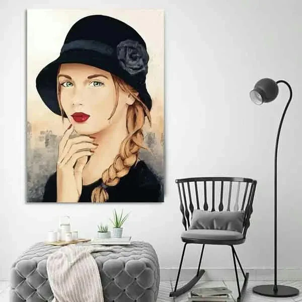 تابلو بوم چاپی لاویا طرح پرتره زن کد ART-1377