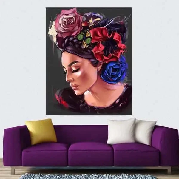 تابلو بوم چاپی لاویا طرح پرتره زن کد ART-1404