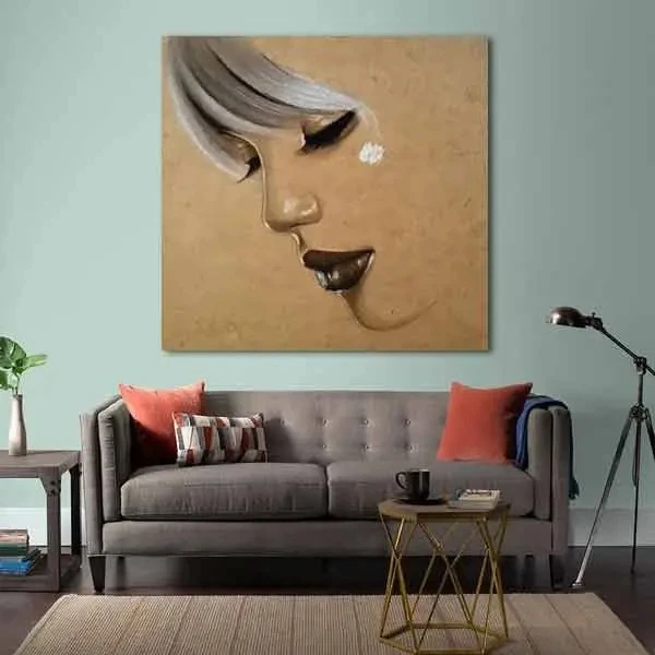 تابلو بوم چاپی لاویا طرح پرتره زن کد ART-1448
