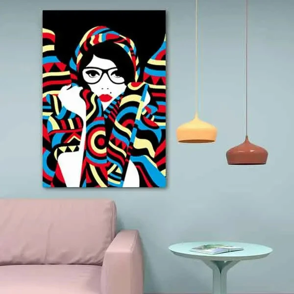 تابلو بوم چاپی لاویا طرح پرتره زن کد ART-1544