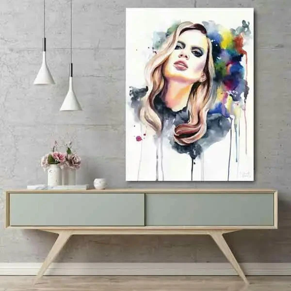 تابلو بوم چاپی لاویا طرح پرتره زن کد ART-1573