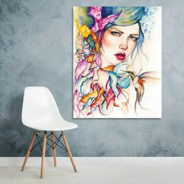 تابلو بوم چاپی لاویا طرح پرتره زن کد ART-1577