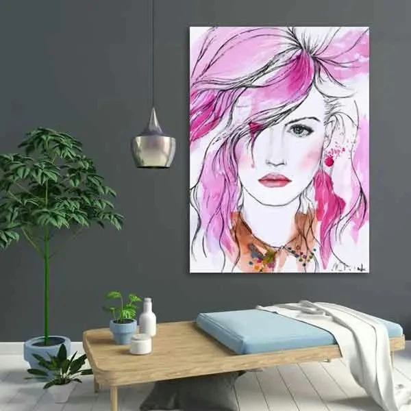تابلو بوم چاپی لاویا طرح پرتره زن کد ART-1639
