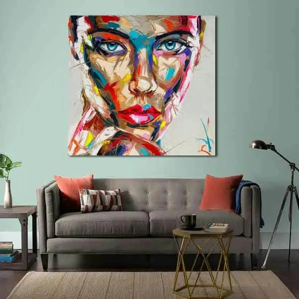تابلو بوم چاپی لاویا طرح پرتره زن کد ART-2018
