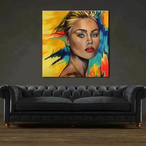 تابلو بوم چاپی لاویا طرح پرتره زن کد ART-2031