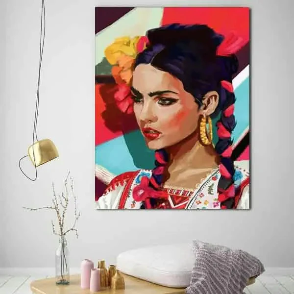تابلو بوم چاپی لاویا طرح پرتره زن کد ART-2079