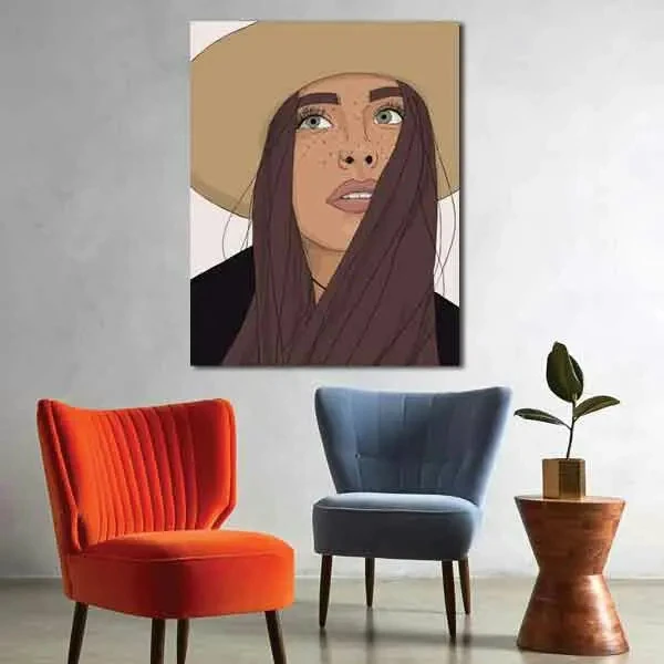 تابلو بوم چاپی لاویا طرح پرتره زن کد ART-2081