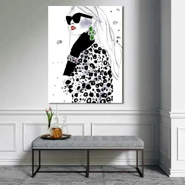 تابلو بوم چاپی لاویا طرح پرتره زن کد ART-2088