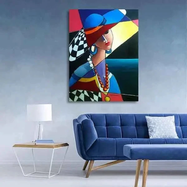 تابلو بوم چاپی لاویا طرح پرتره زن کد ART-3186