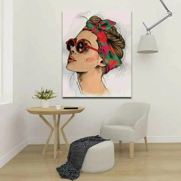 تابلو بوم چاپی لاویا طرح پرتره زن کد ART-802