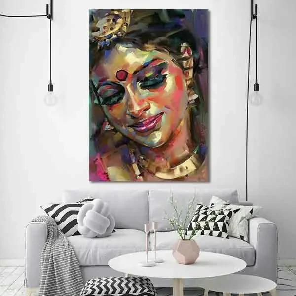 تابلو بوم چاپی لاویا طرح پرتره زن کد ART-907