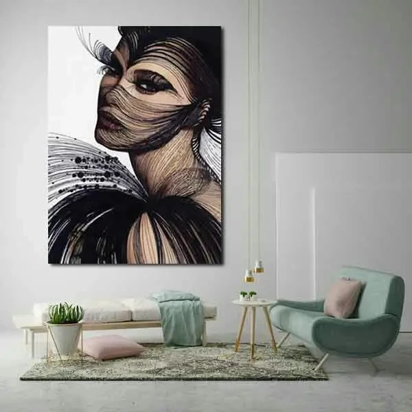 تابلو بوم چاپی لاویا طرح پرتره زن کد ART-909