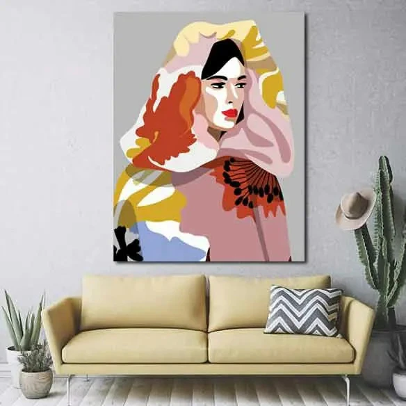 تابلو بوم چاپی لاویا طرح پرتره زن کد ART-925