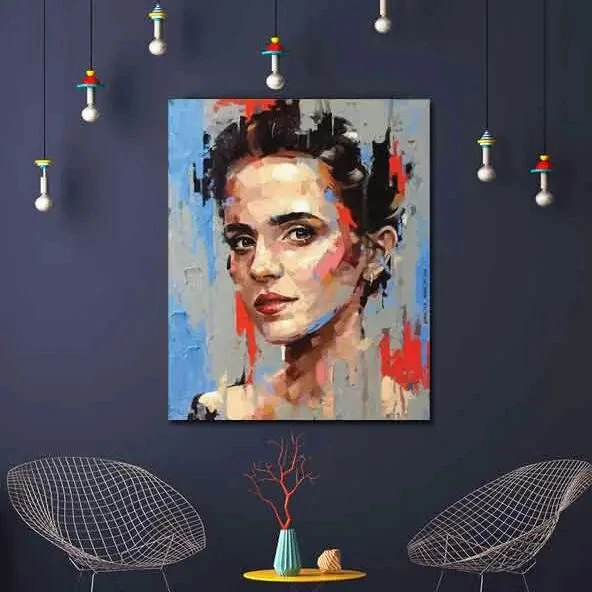 تابلو بوم چاپی لاویا طرح پرتره زن کد ART-998