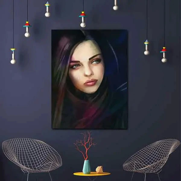 تابلو بوم چاپی لاویا طرح پرتره زن کد ART-999