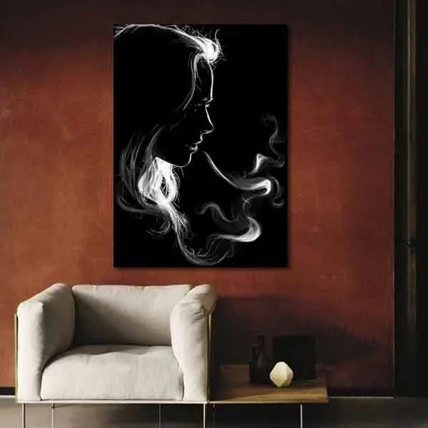 تابلو بوم چاپی لاویا طرح پرتره سیاه و سفید کد ART-1431