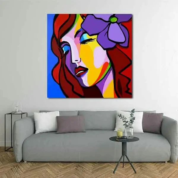 تابلو بوم چاپی لاویا طرح چهره کوبیسم کد ART-2060