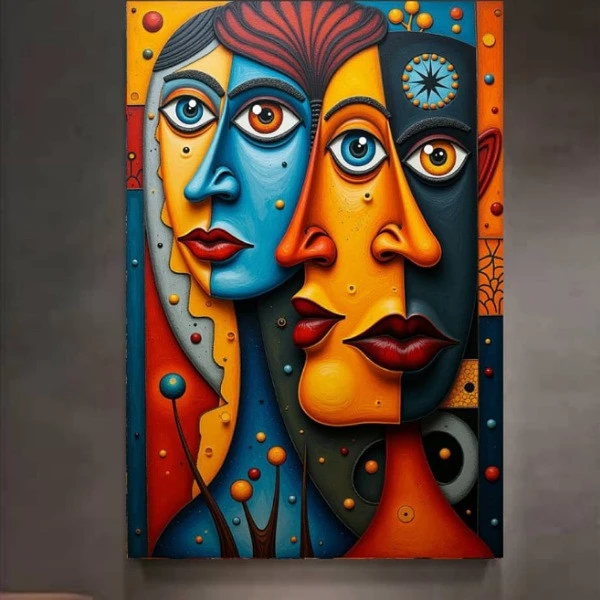 تابلو بوم چاپی کوبیسم مدل رزبوم کد ۲۴۶۸