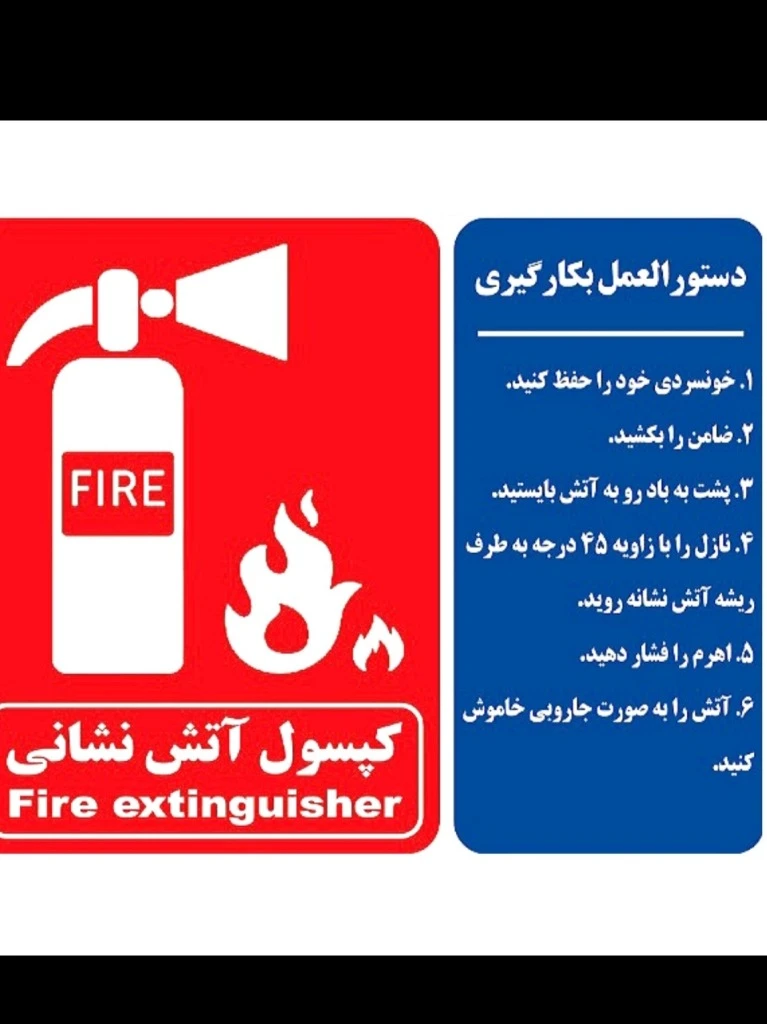 تابلو طرح محل نصب کپسول آتش نشانی