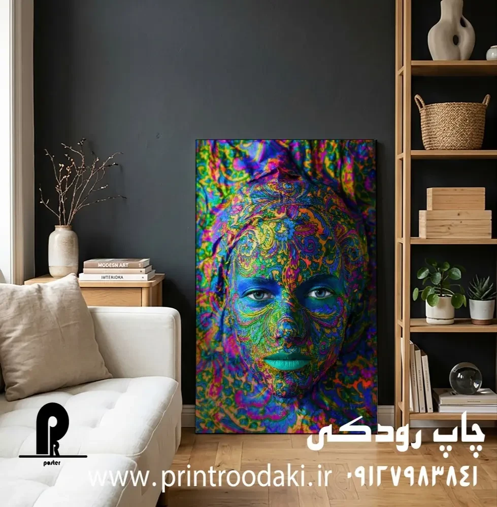 تابلو کنواس سه بعدی پرتره دختر ابرنگی