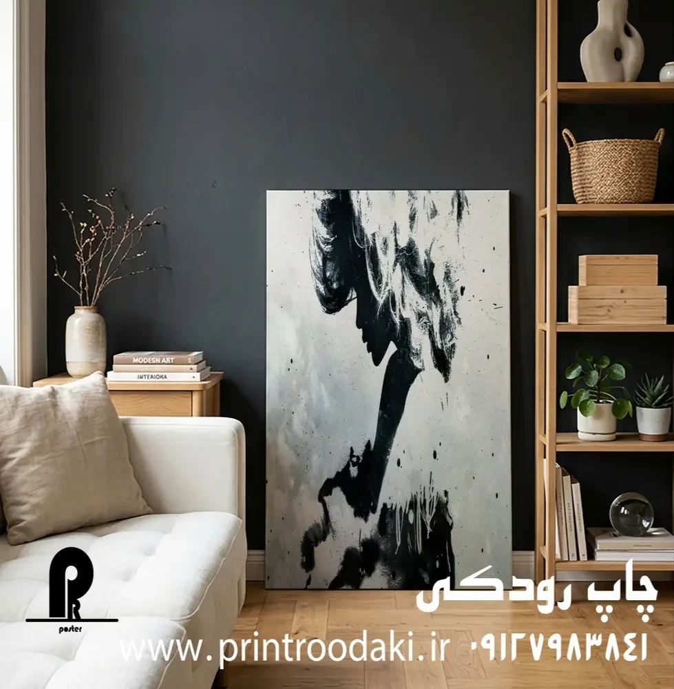 تابلو کنواس طرح انتضاعی نقاش ابرو بادی