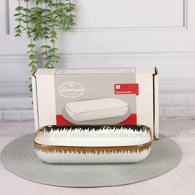 تابه مستطیل لارن چینی لمون سایز کوچک پرایم گلد 421S