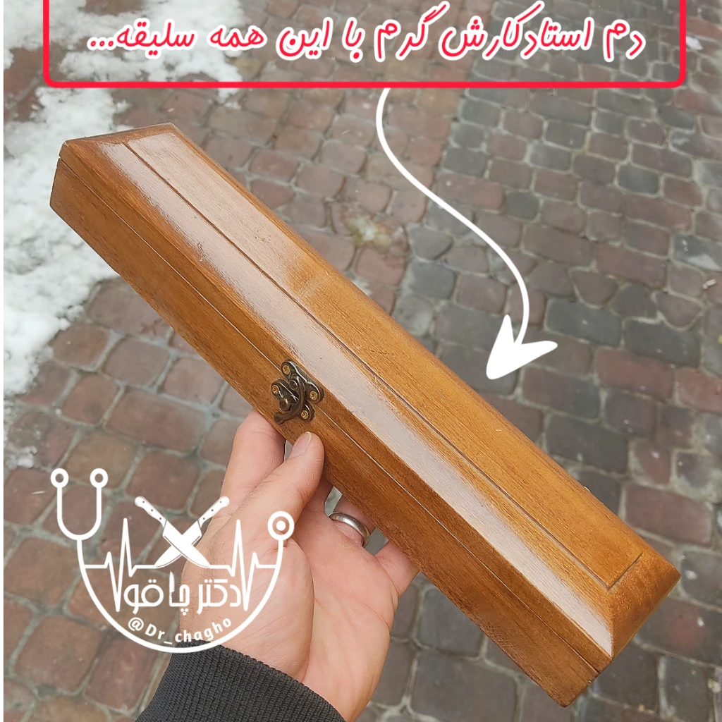 تانتو ژاپنی کلکسیونی ضدزنگ اصل زنجان با جعبه چوبی مخصوص