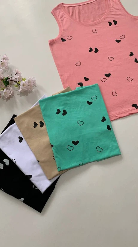 تاپ زنانه پنبه قلبی