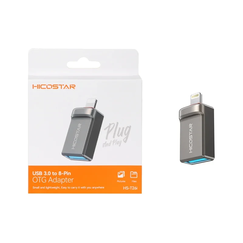 تبدیل Hicostar OTG Lightning TO USB3.0 مدل HS-T26i / مشکی
