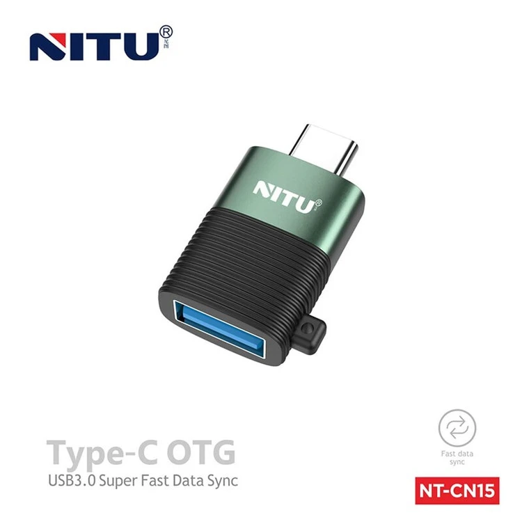 تبدیل NITU OTG TO Type-C مدل CN15 - مشکی سبز