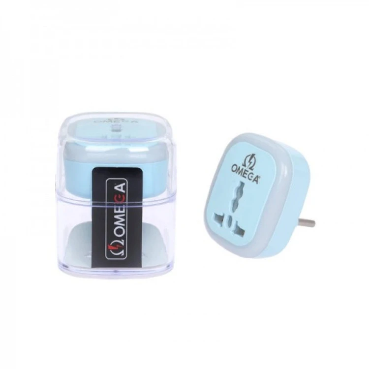 تبدیل دو شاخه برق امگا مدل M101 دارای LED