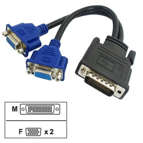 تبدیل ۵۹ پین DVI به ۲ پورت VGA Convert DVI 59 PIN to 2 VGA ports