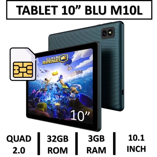 تبلت BLU SMARTPHONE مدل M10L | 2.0GHz QUAD-CORE | 32GB INTERNAL MEMORY | 3GB RAM | 10"HD CURVED