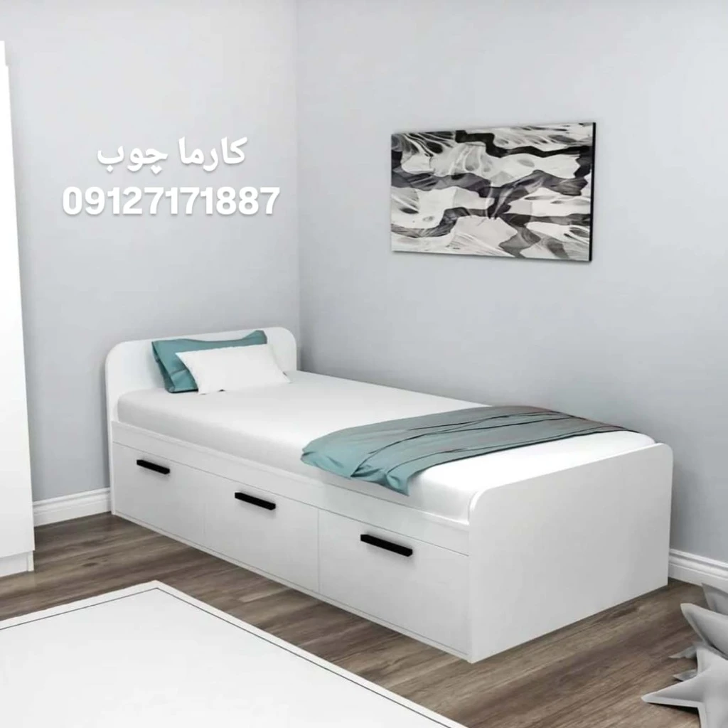 تخت ایکیا لبه گرد باکس دار