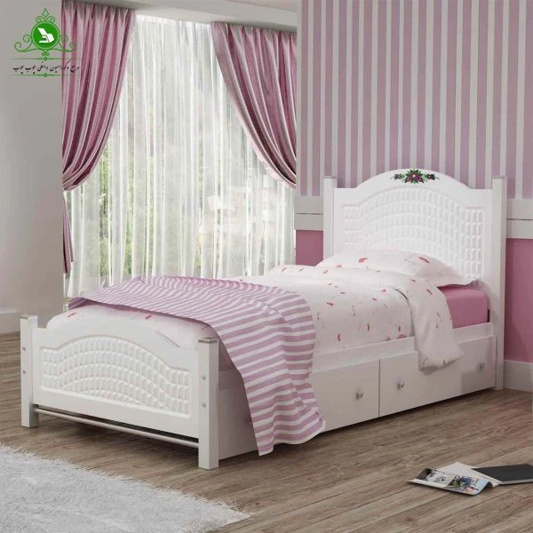 تخت خواب یک نفره MDF وکیوم مدل روما