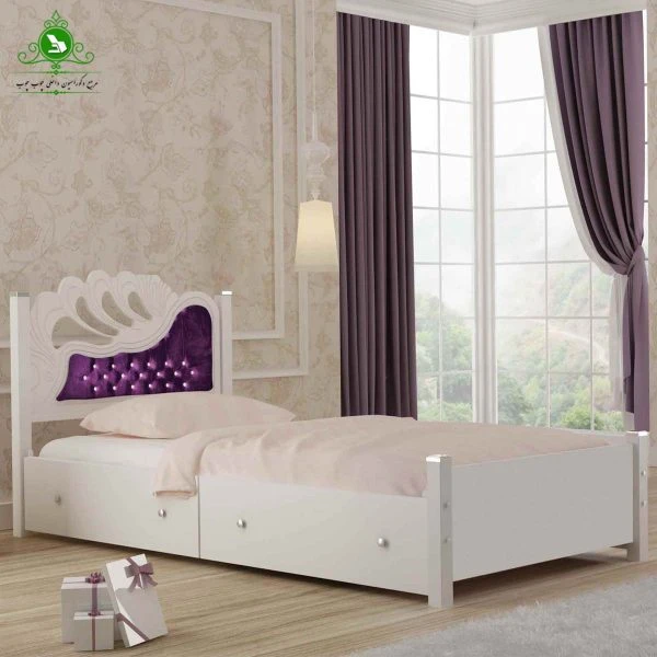 تخت خواب یک نفره MDF وکیوم مدل والریا ساده