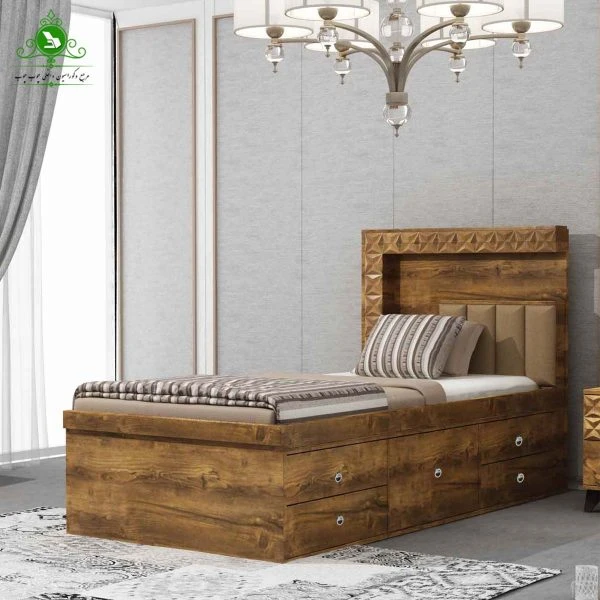 تخت خواب یک نفره باکس خور مدل پارما