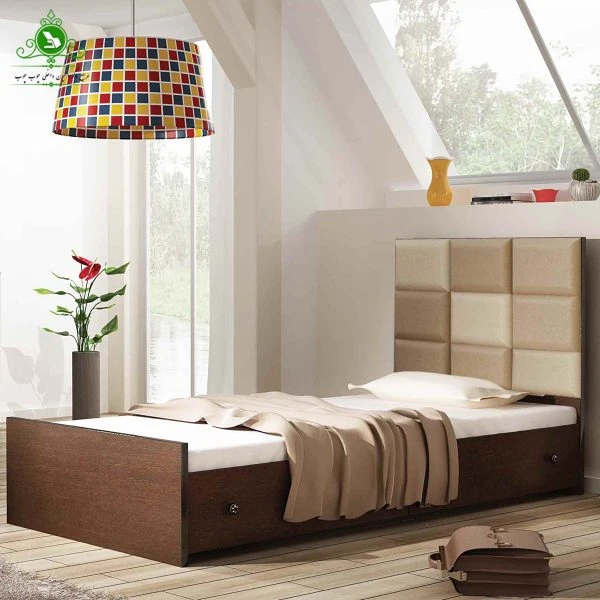 تخت خواب یک نفره چرمی مدل الینا