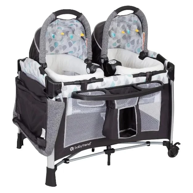 تخت و پارک دو قلو گهواره شو بیبی ترند Babytrend GoLite Twins