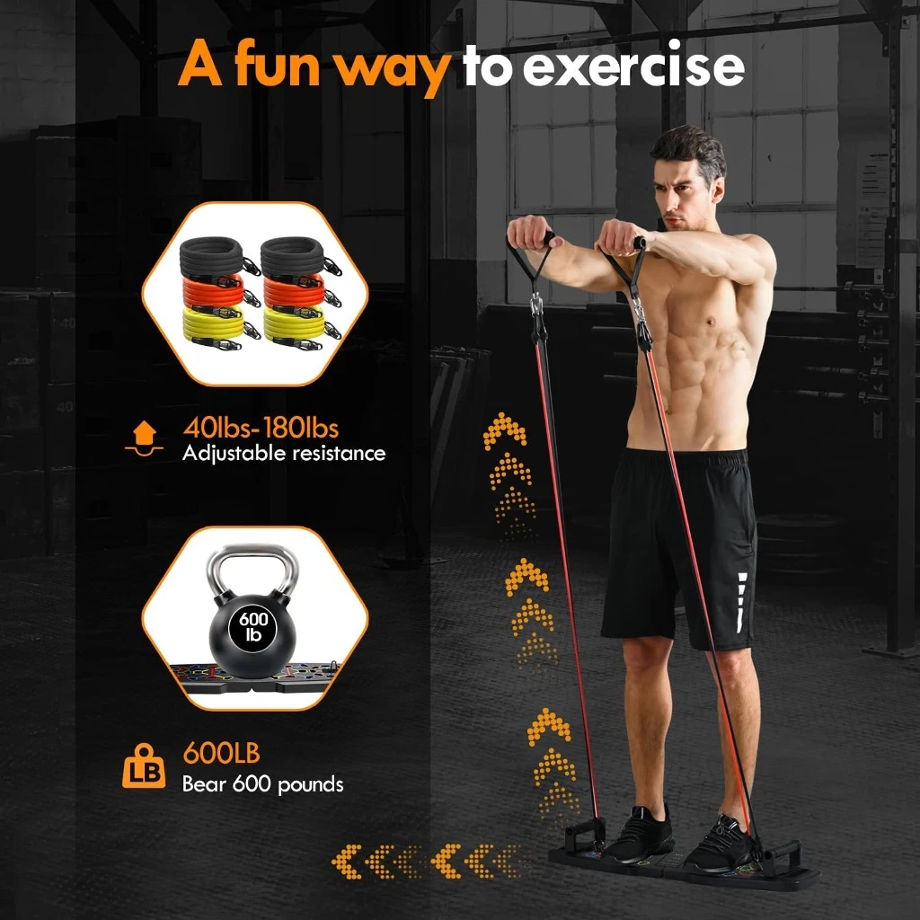 تخته شنا چندکاره Push Up Board همراه با ست ورزشی کامل MQRW