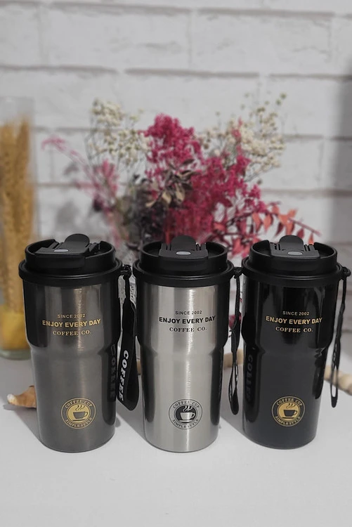 تراول ماگ دوحالته Coffee از برند SZM حجم 500 میل جنس استیل 316،