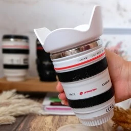 تراول ماگ طرح لنز دوربین مشکی